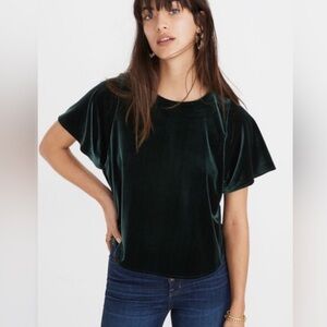 Madewell Emerald Velvet Short Sleeve Tee